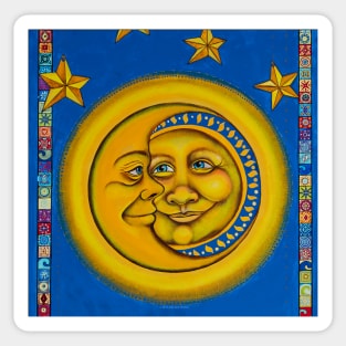 The Sun and Moon in Love by Julie Ann Stricklin Sticker